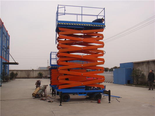 Mobile Electric Hydraulic Scissor Lift Over Height Protect 300kg Capacity 16m