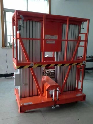 Portable Mobile Aerial Work Platform Vertical Mast Boom Lift 220vac Power Pack