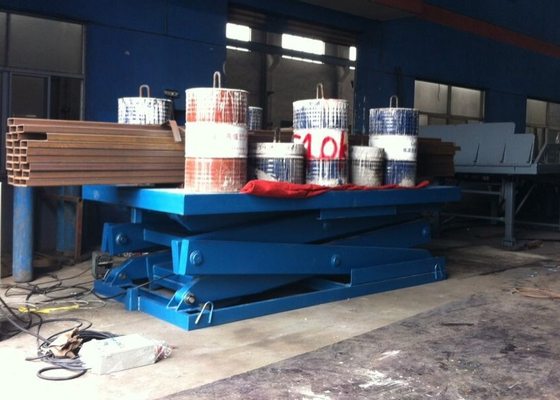 Loading Dock Pallet Scissor Lift Platforms Scissor Work Platform Blue Color