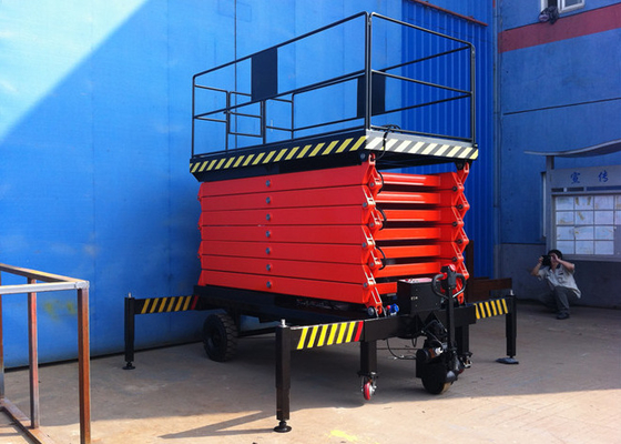 Heavy Duty Portable Scissor Lift Manganese Scissor Arms Q345B Motorized Wheel