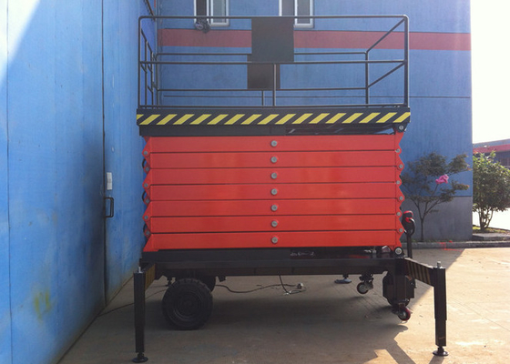 Heavy Duty Portable Scissor Lift Manganese Scissor Arms Q345B Motorized Wheel