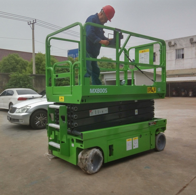 Mobile Scissor Table Self Propelled Work Platform Anti Skid Dc24v Battery