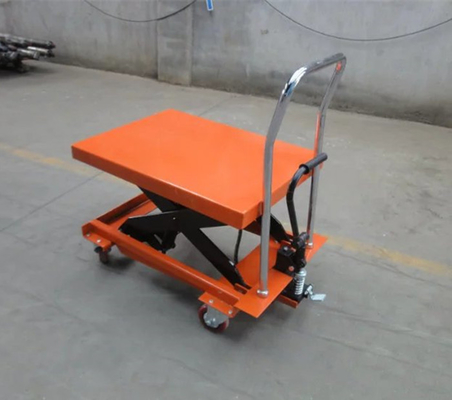 Foot Pedal Down Manual Scissor Lift Table PU Casters Lightweight Easy Operated